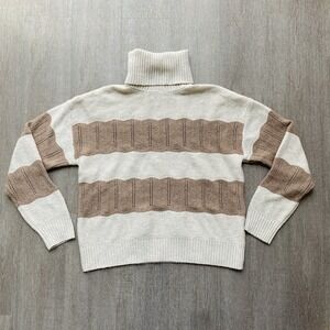 Olive+Oak  Knitted Turtleneck Sleeved  Women's Medium‎ Tan/Brown academia 1463
